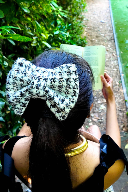Barbara Black and White Bow